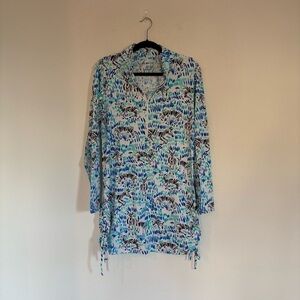 IBKUL Zebra Tunic Long Sleeve Dress